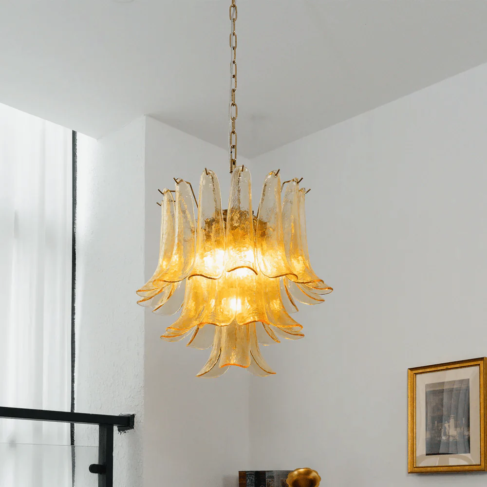 Amber Cascade Glass Chandelier - Image 16