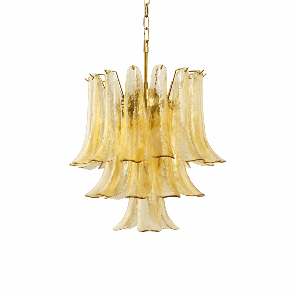 Amber Cascade Glass Chandelier - Image 3