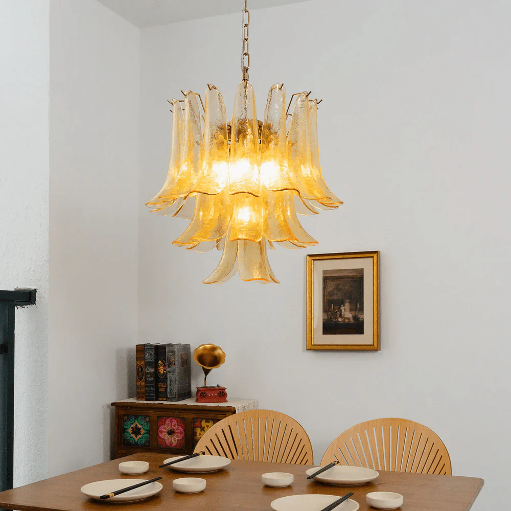Amber Cascade Glass Chandelier - Image 5