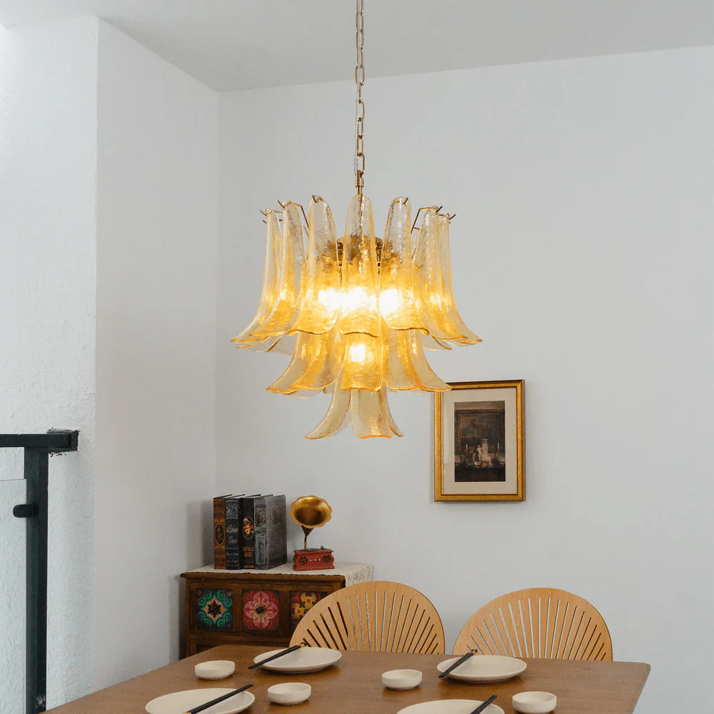 Amber Cascade Glass Chandelier - Image 6