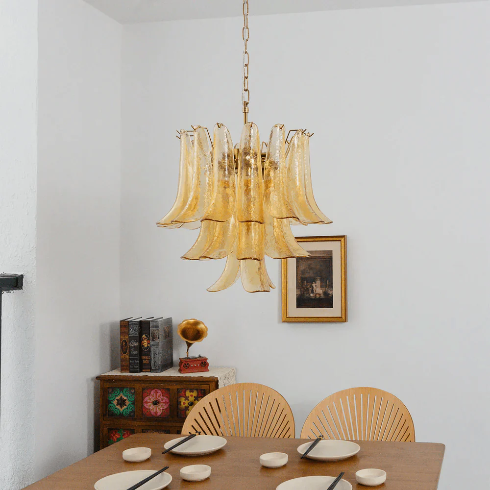 Amber Cascade Glass Chandelier - Image 7