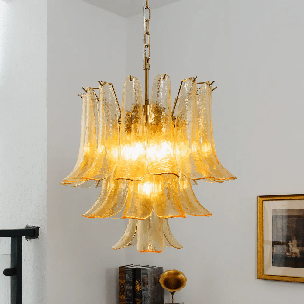 Amber Cascade Glass Chandelier - Image 8