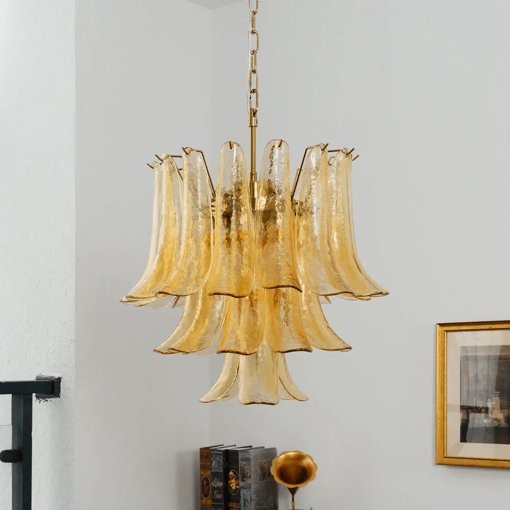 Amber Cascade Glass Chandelier - Image 9