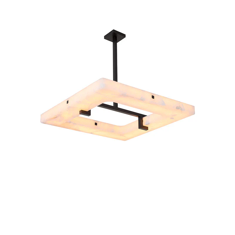 Eva Square Alabaster Living Room Chandelier - Image 2