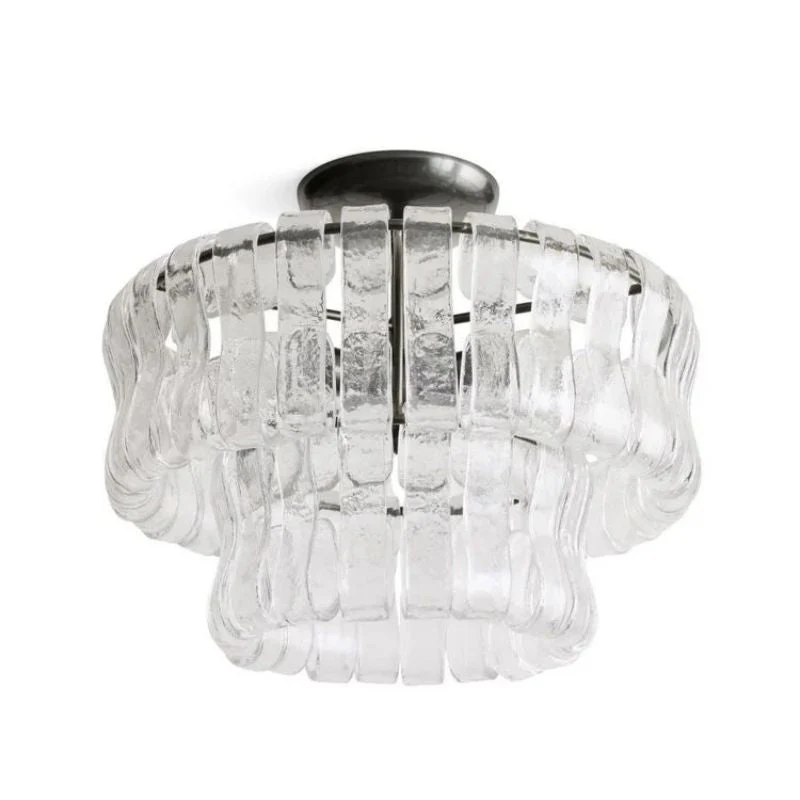 Amor 2-Tier Ghiaccio Glass Round Flushmount 18" - Image 14