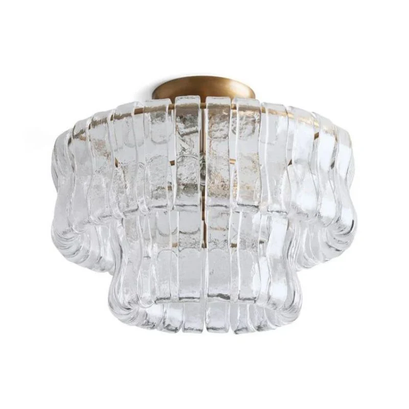 Amor 2-Tier Ghiaccio Glass Round Flushmount 18" - Image 8