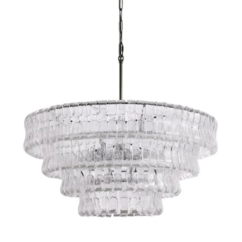 Amor 4-Tier Ghiaccio Glass Round Chandelier 36" - Image 17