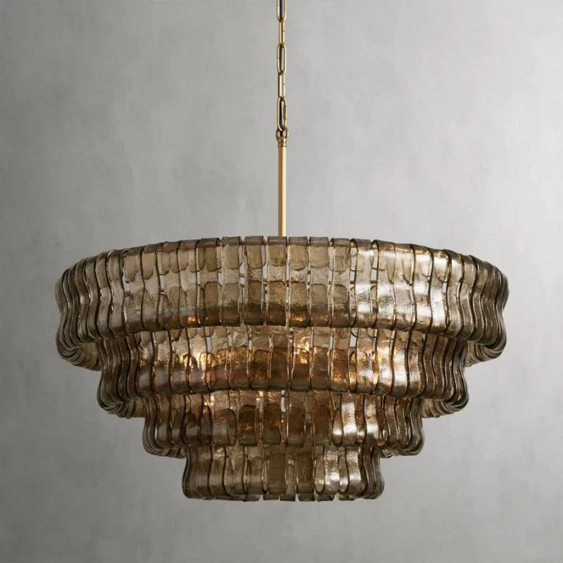 Amor 4-Tier Ghiaccio Glass Round Chandelier 36" - Image 7