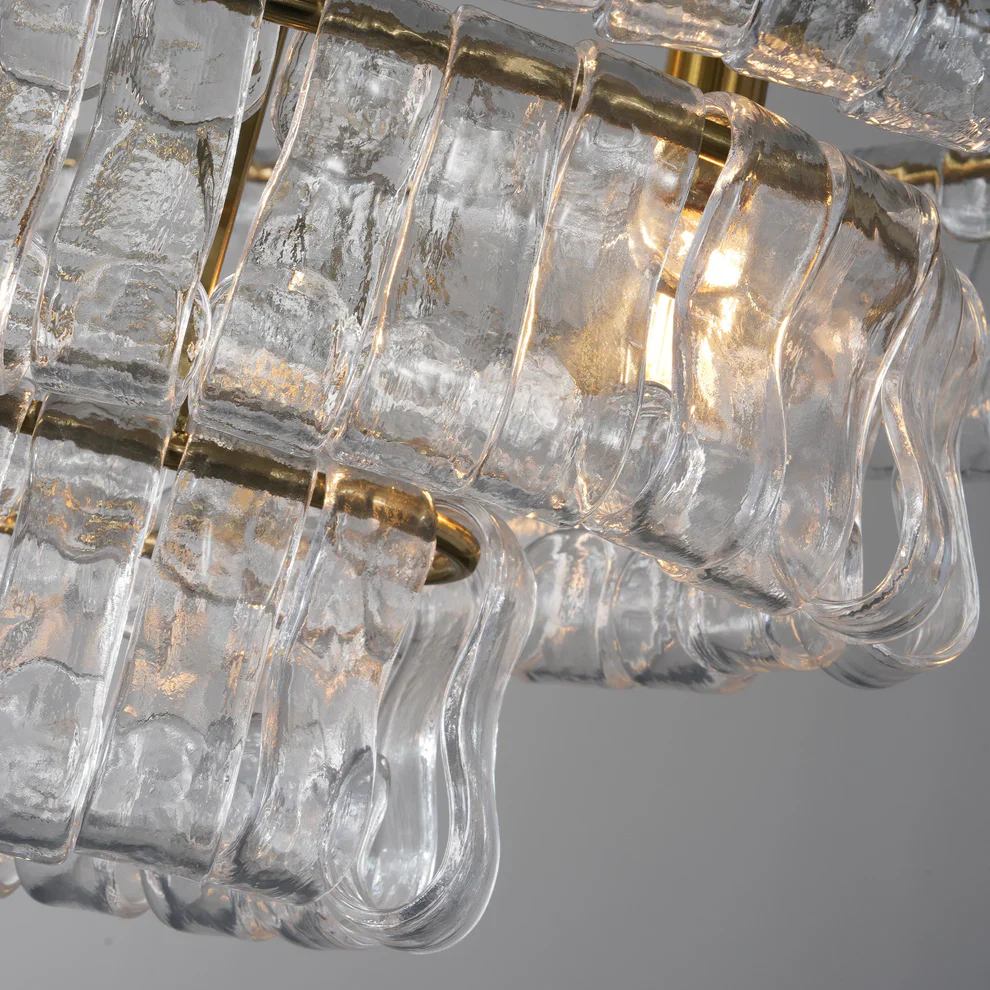 Amor Ghiaccio Glass Oval Chandelier 54"W/65"W - Image 43