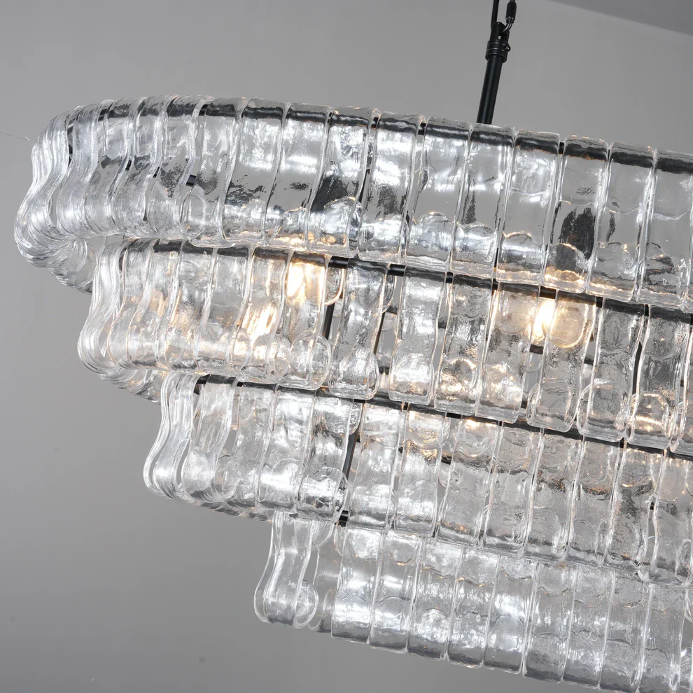 Amor Ghiaccio Glass Oval Chandelier 54"W/65"W - Image 55