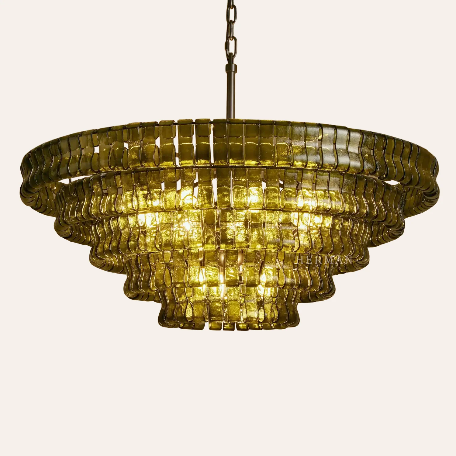 Amor 5-Tier Ghiaccio Glass Pendant Round Chandelier 48" - Image 32