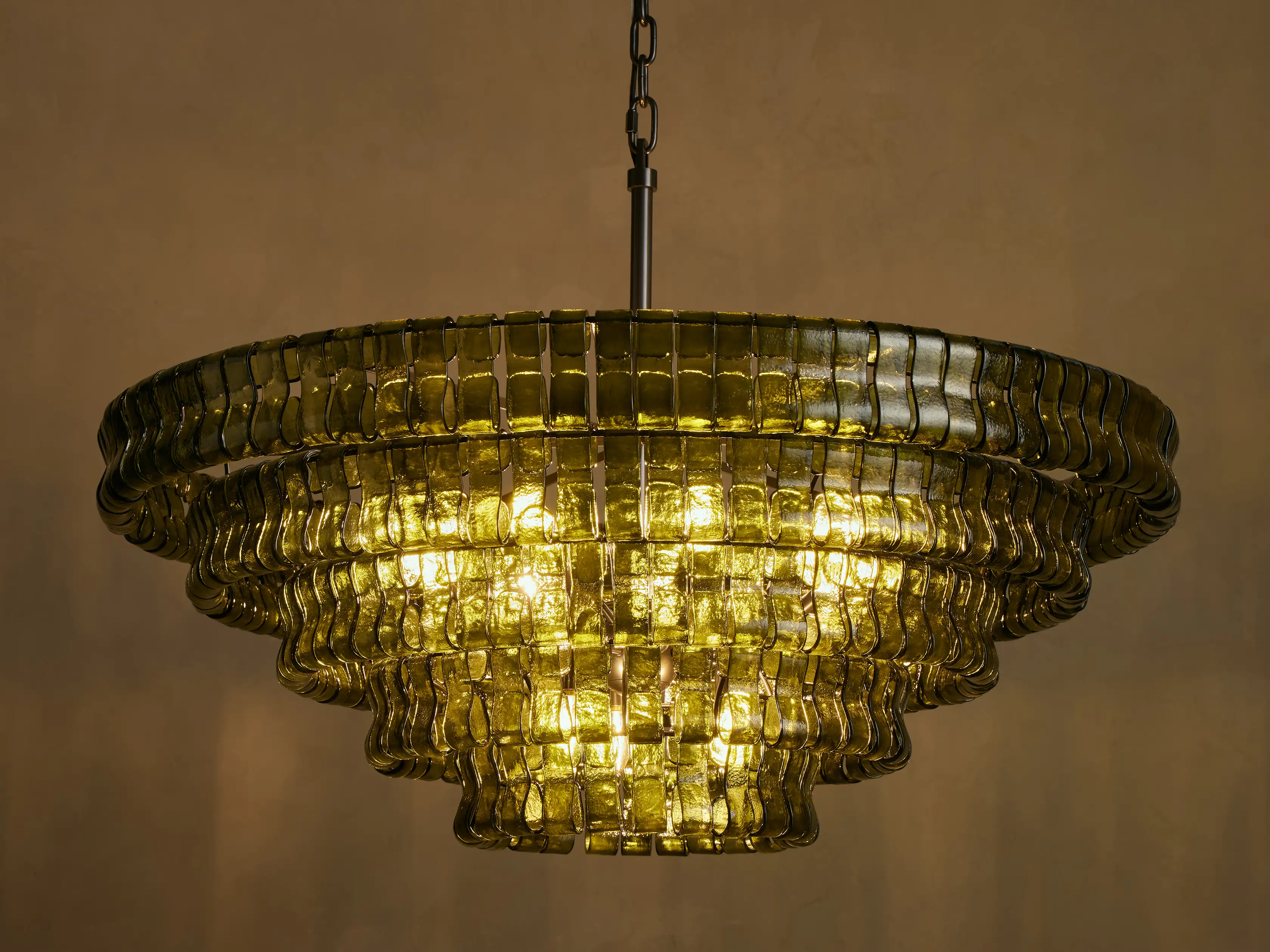 Amor 5-Tier Ghiaccio Glass Pendant Round Chandelier 48" - Image 34
