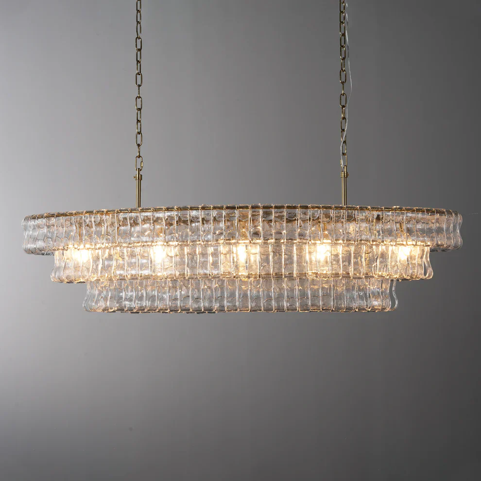 Amor Ghiaccio Glass Oval Chandelier 54"W/65"W - Image 10
