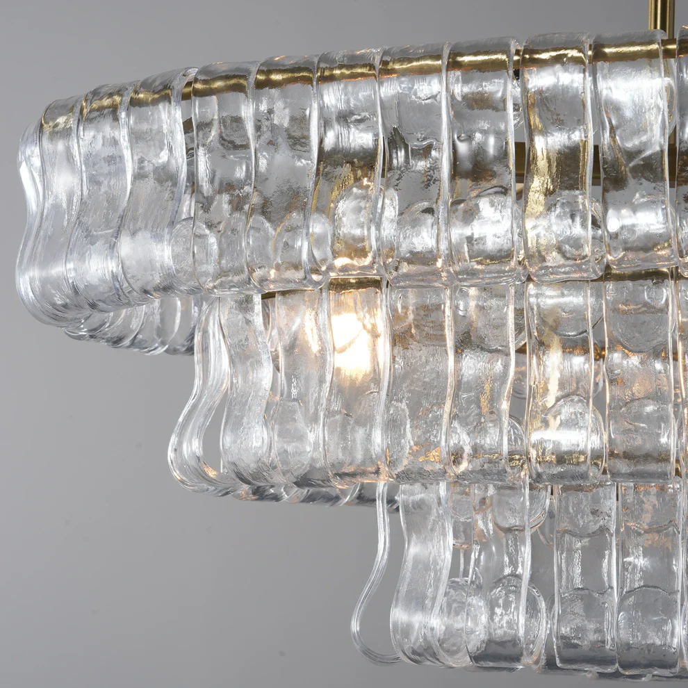 Amor Ghiaccio Glass Oval Chandelier 54"W/65"W - Image 12