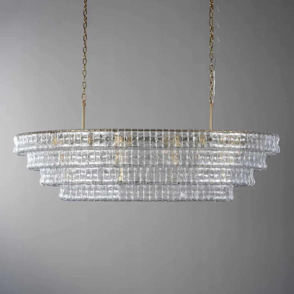 Amor Ghiaccio Glass Oval Chandelier 54"W/65"W - Image 20