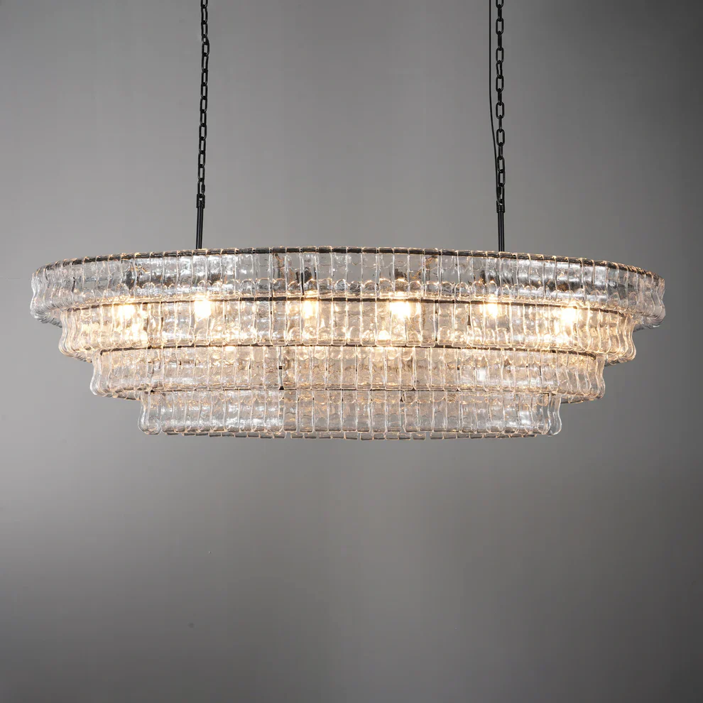 Amor Ghiaccio Glass Oval Chandelier 54"W/65"W - Image 26