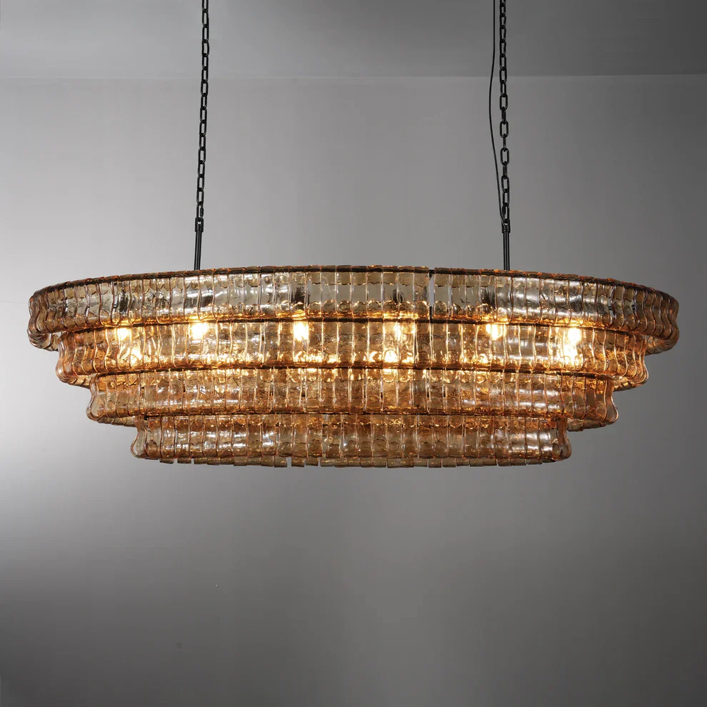 Amor Ghiaccio Glass Oval Chandelier 54"W/65"W - Image 32