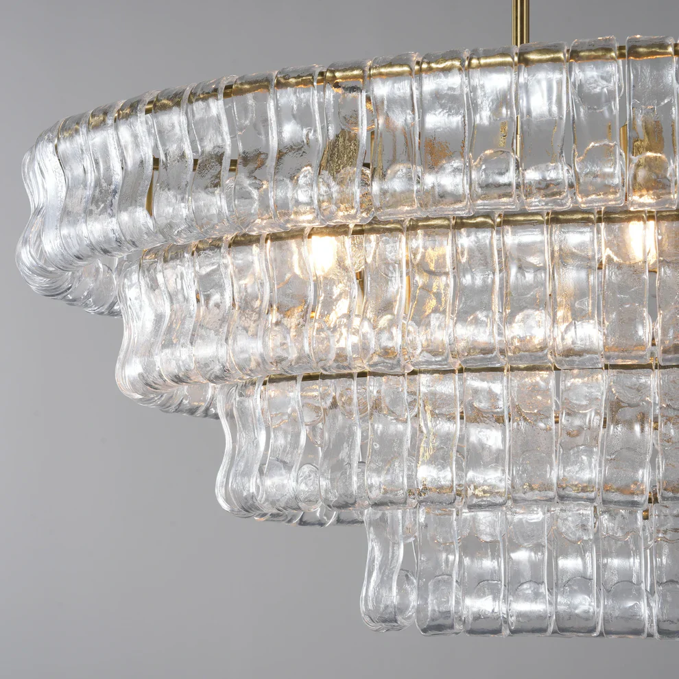 Amor Ghiaccio Glass Oval Chandelier 54"W/65"W - Image 52