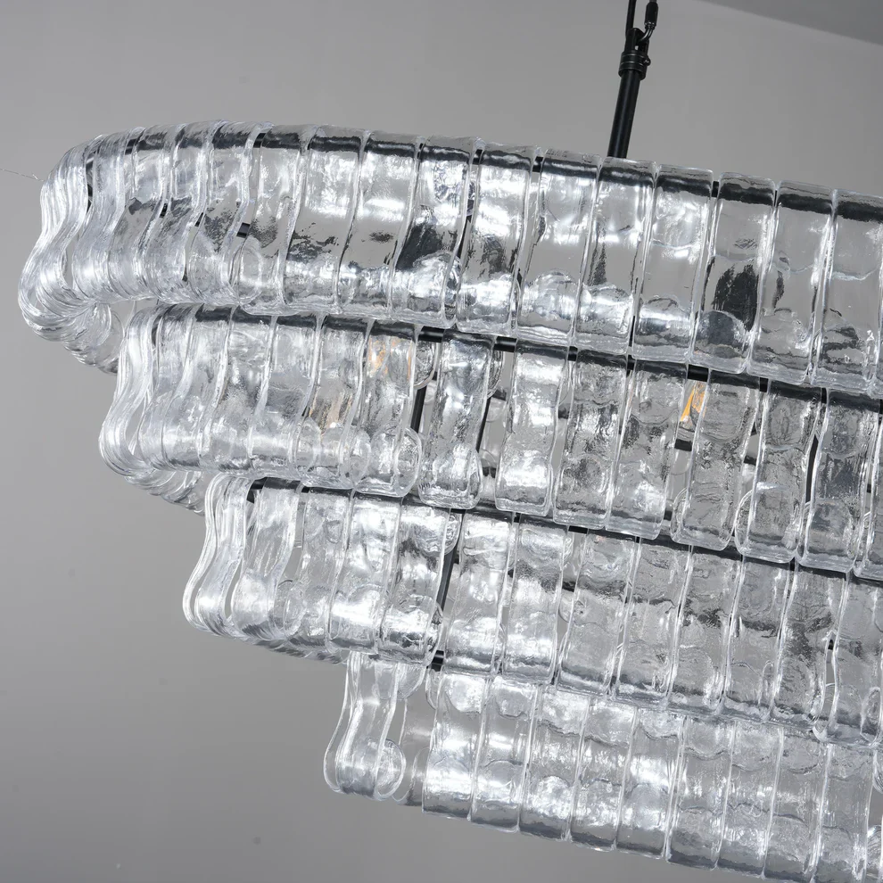 Amor Ghiaccio Glass Oval Chandelier 54"W/65"W - Image 54