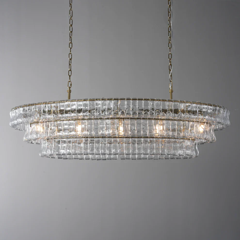 Amor Ghiaccio Glass Oval Chandelier 54"W/65"W - Image 7