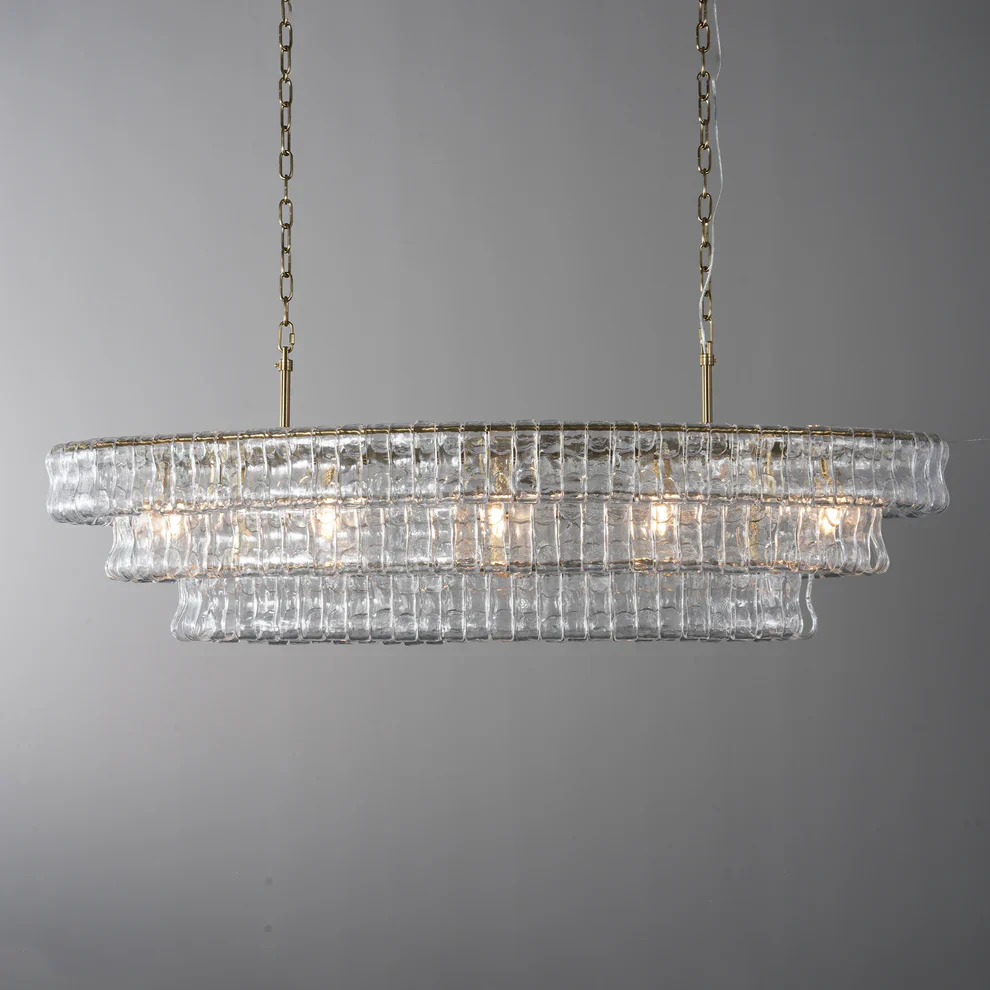 Amor Ghiaccio Glass Oval Chandelier 54"W/65"W - Image 9