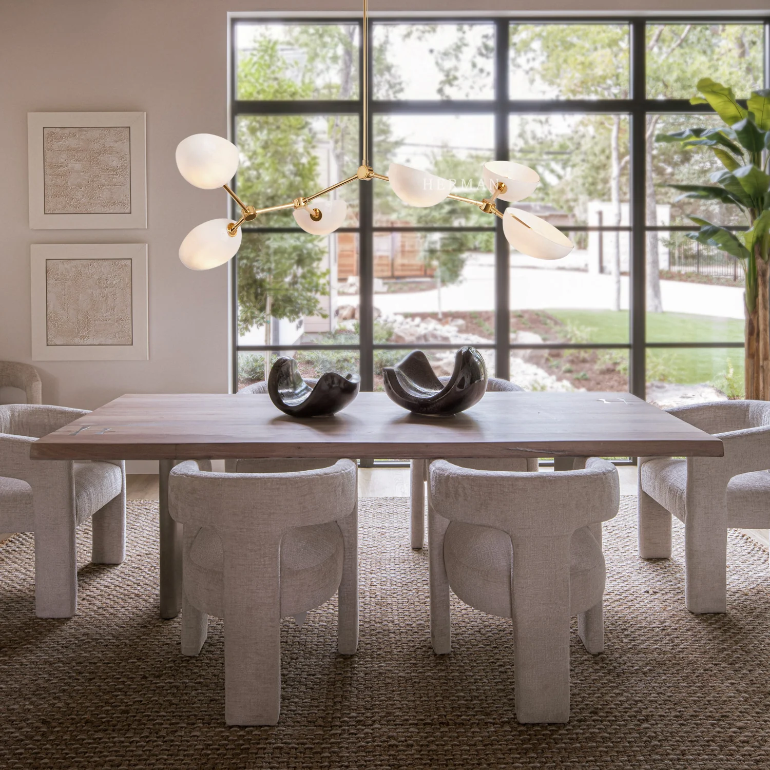 Argus Glass Chandelier 45" Width - Image 3