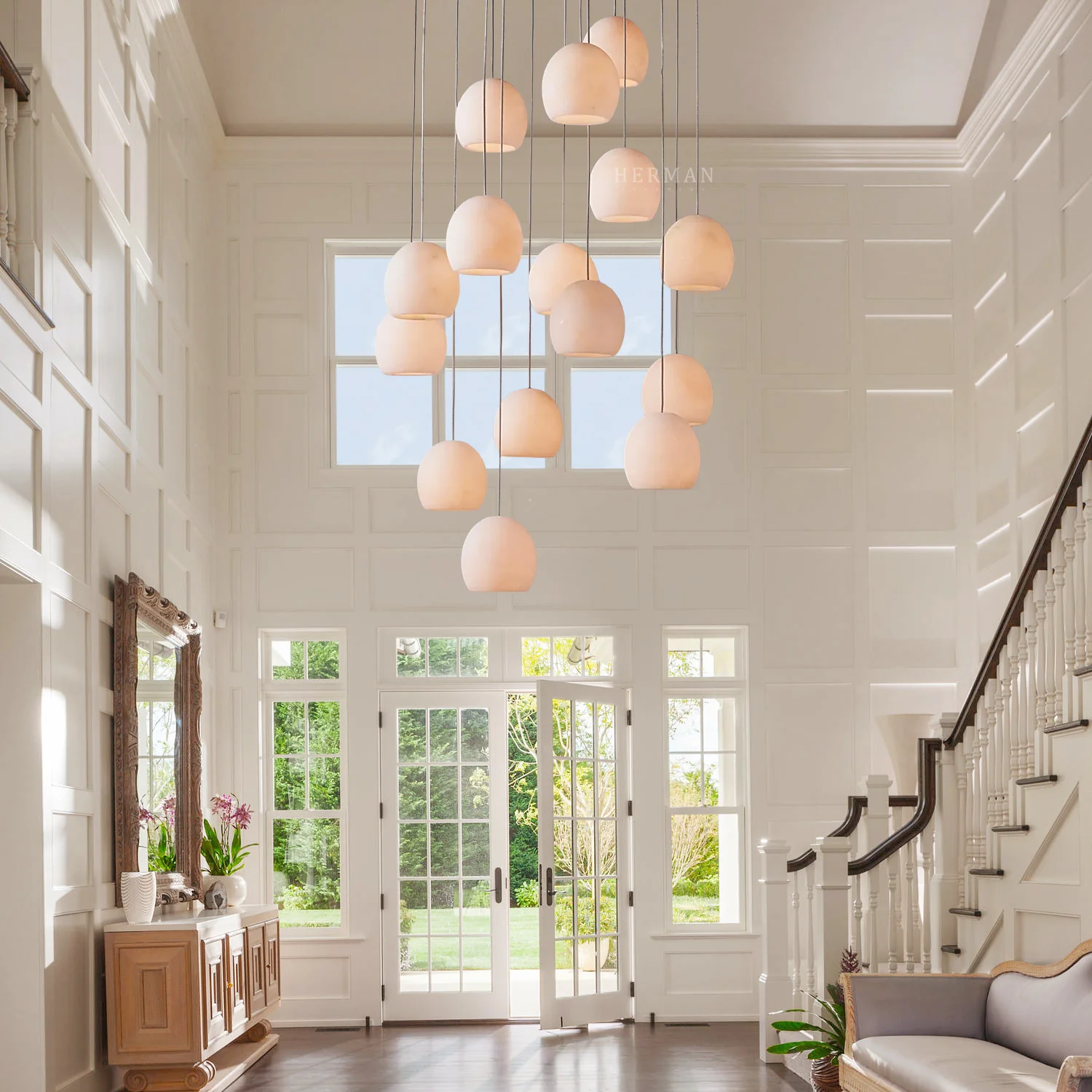Arica Alabaster Round Chandelier - Image 11