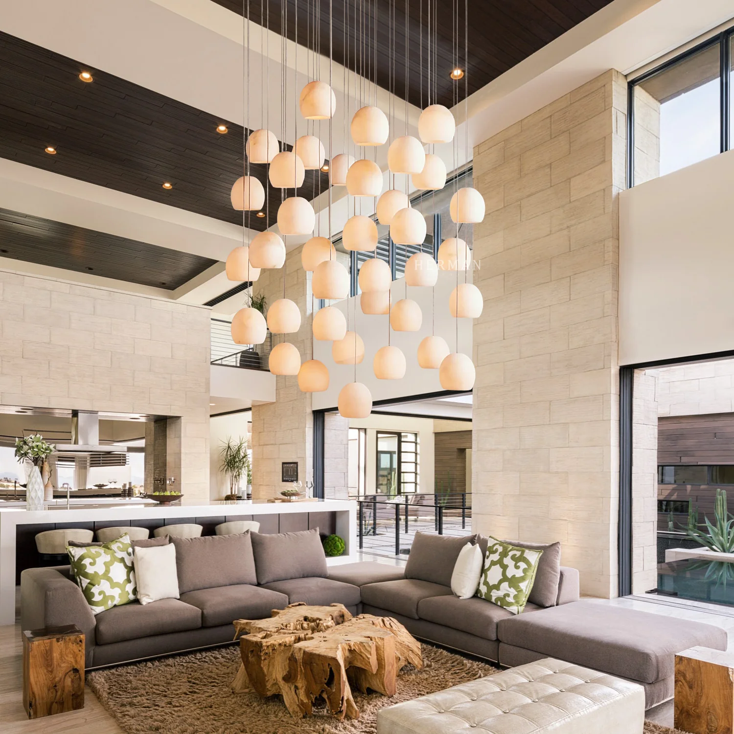 Arica Alabaster Round Chandelier - Image 16