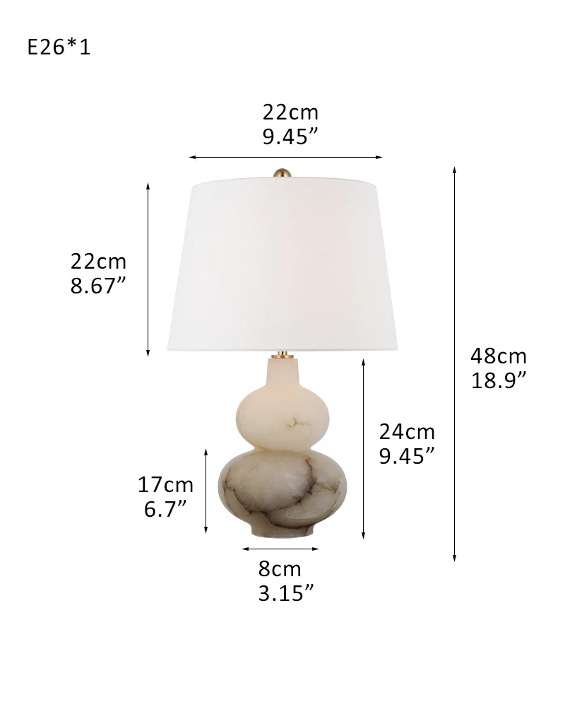 Art Design Arteriors Everly Alabaster Table Lamp Wide 15" with White Linen Fabric Lampshade - Image 9