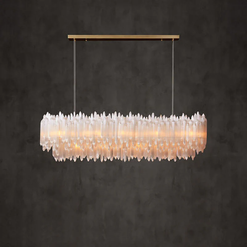 Art Selenite Layer Rectangular Chandelier - Image 12