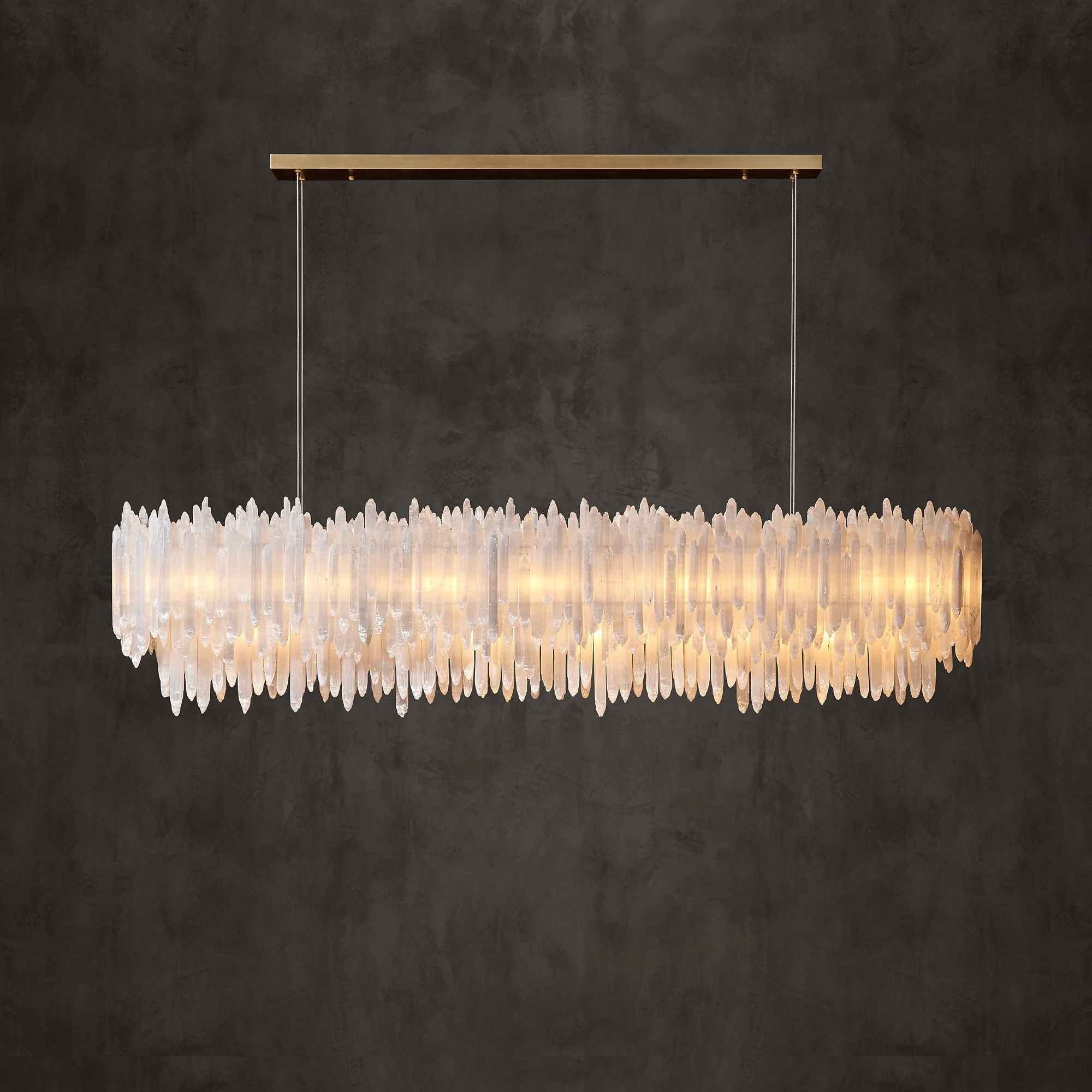 Art Selenite Layer Rectangular Chandelier - Image 4