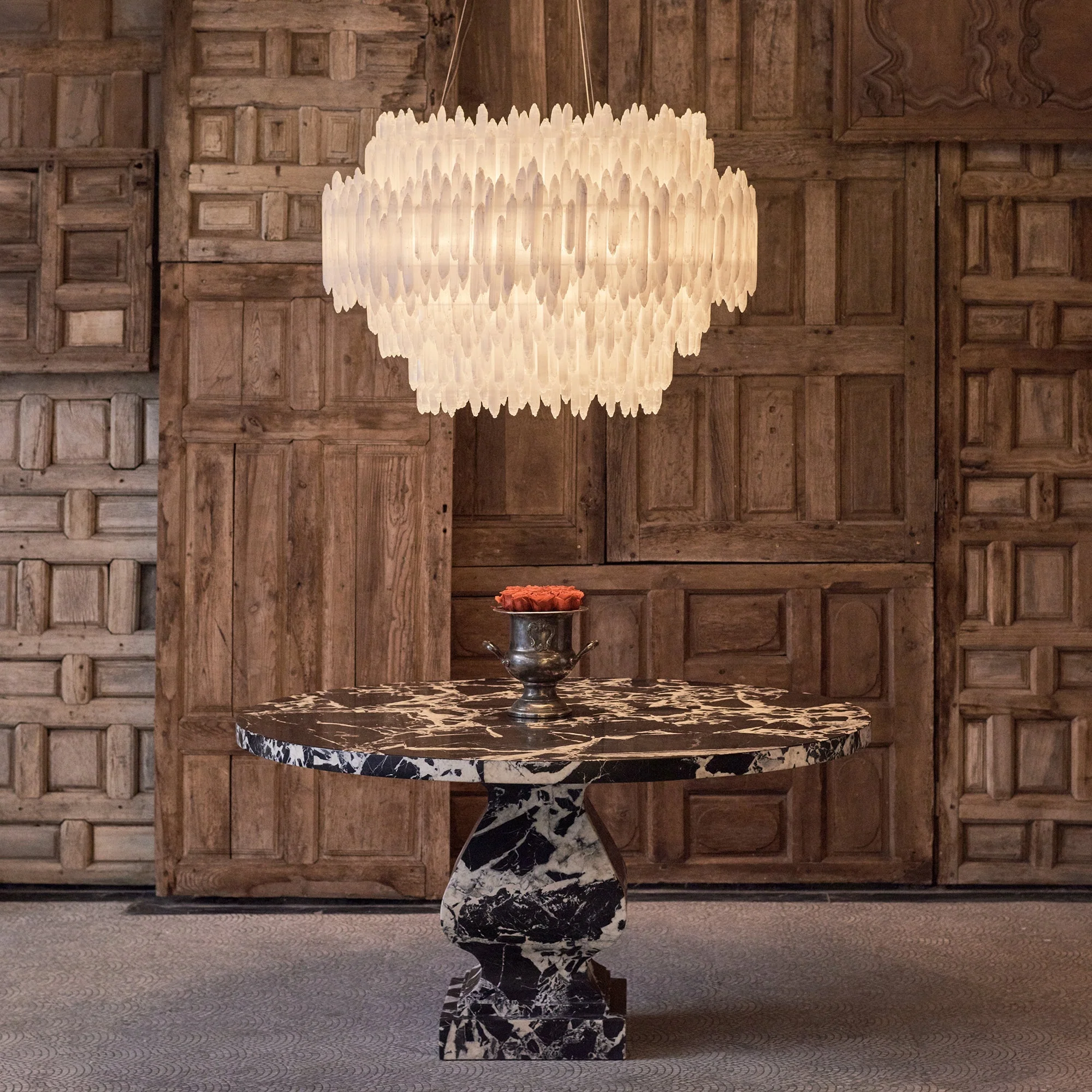 Art Selenite Layer Round Chandelier - Image 12