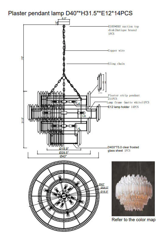 Art Selenite Layer Round Chandelier - Image 13