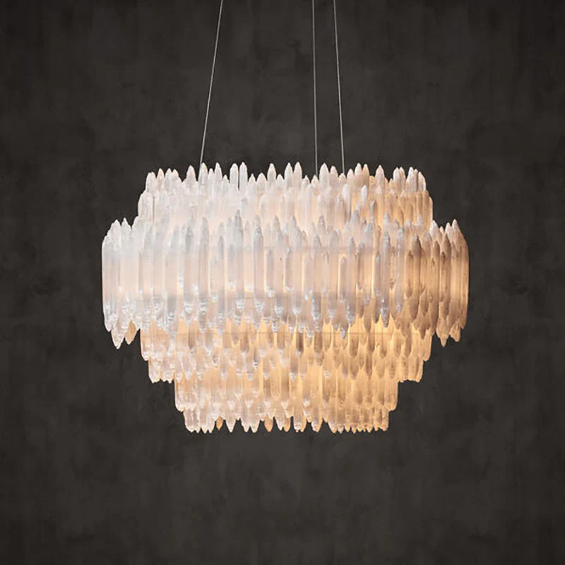 Art Selenite Layer Round Chandelier - Image 9