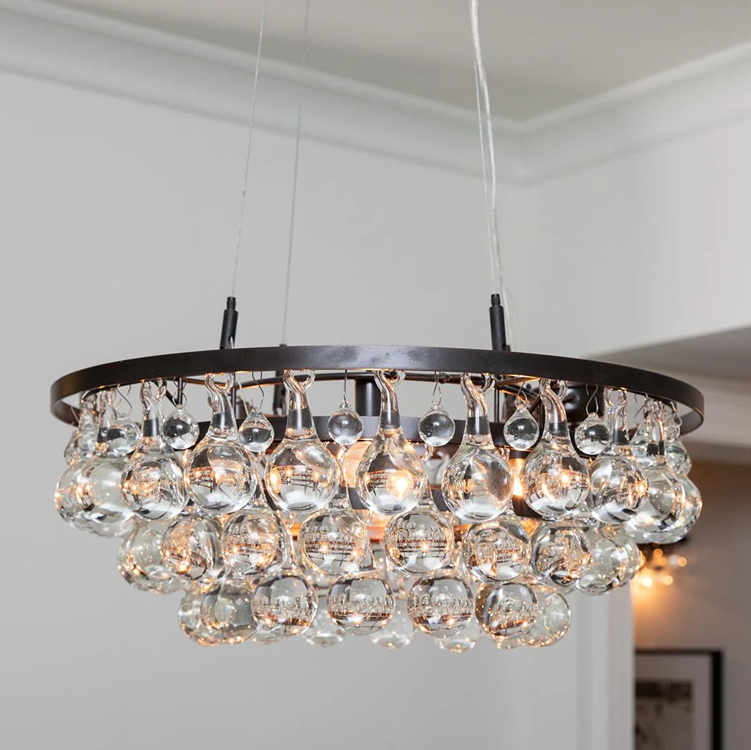 Artistic Pear Round Chandelier 24", Dining Room Round Chandelier - Image 2