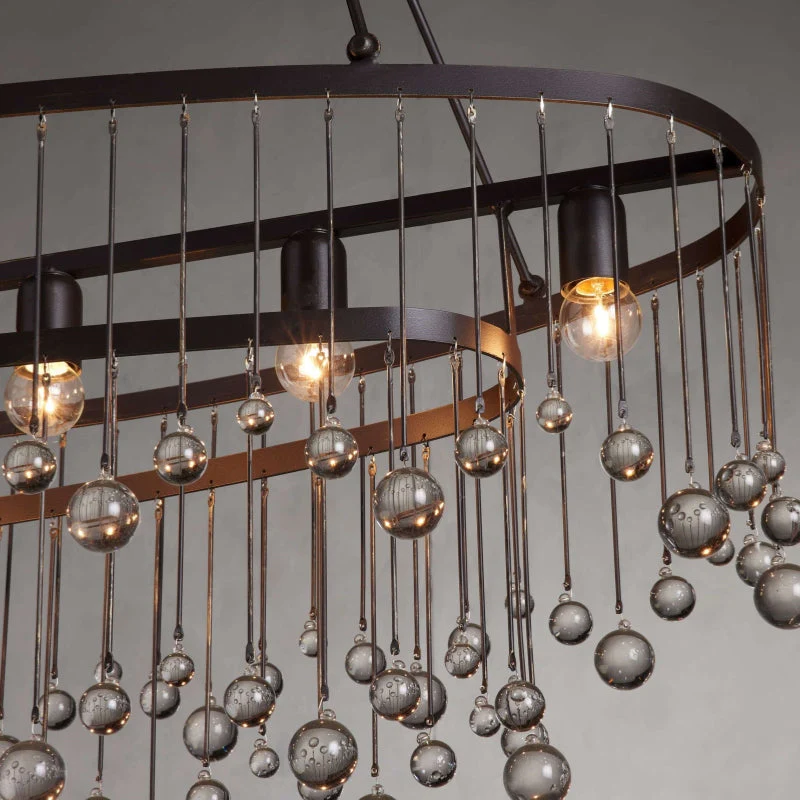 Aubrey Crystal Ball 7 Light Oval Chandelier 52" - Image 10