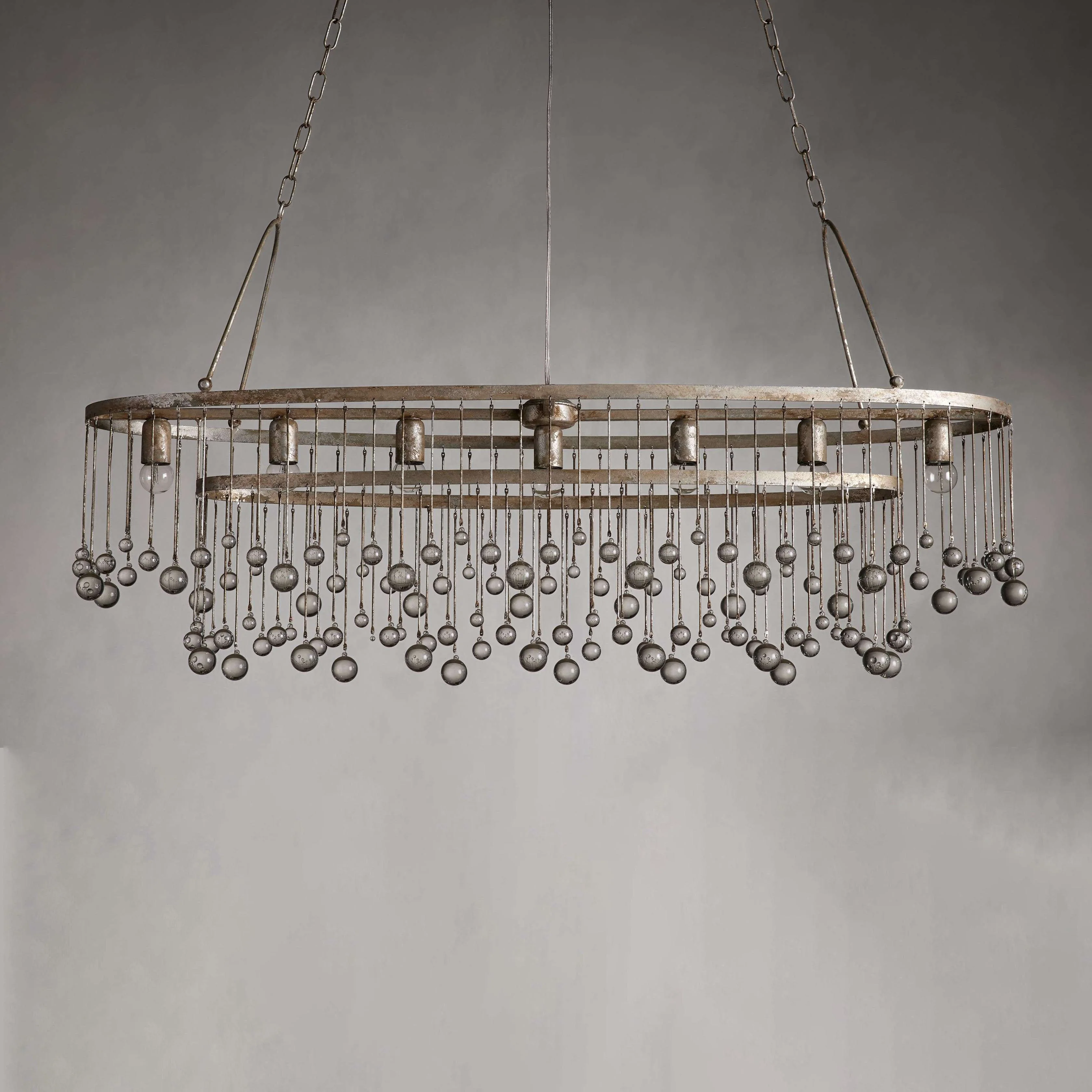 Aubrey Crystal Ball 7 Light Oval Chandelier 52" - Image 13