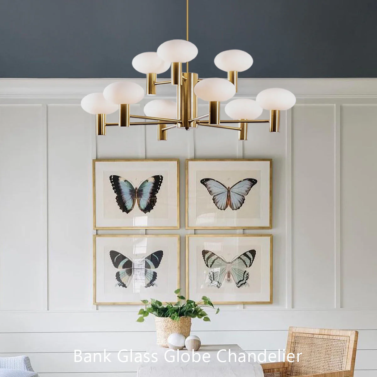Bank Glass Globe Chandelier - Image 5