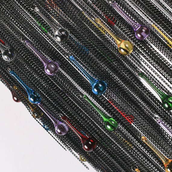 Black Chain Tassel Chandelier - Image 8