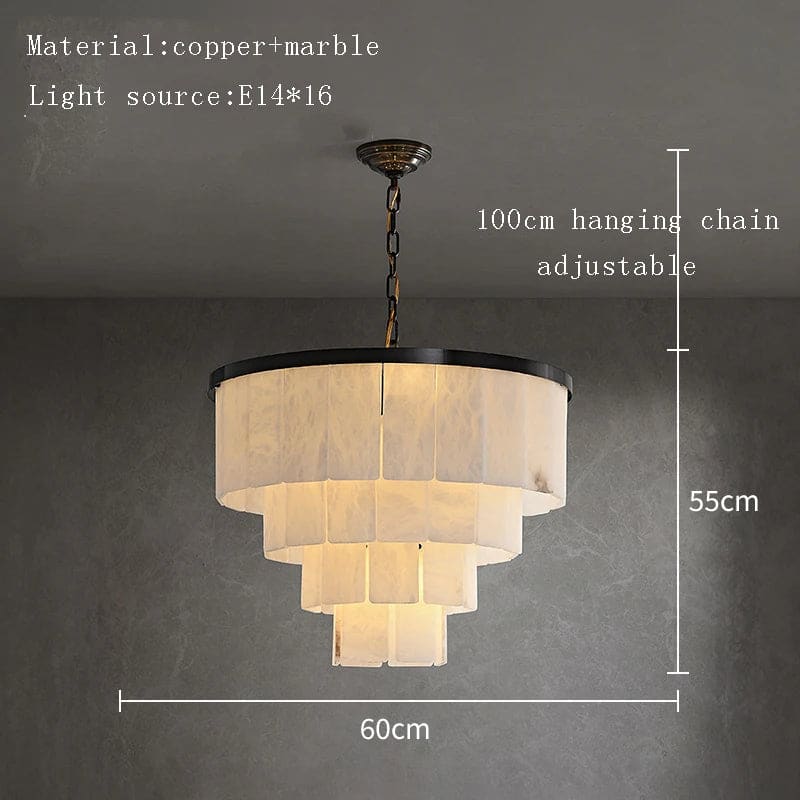 Black Copper Alabaster Chandelier - Image 15