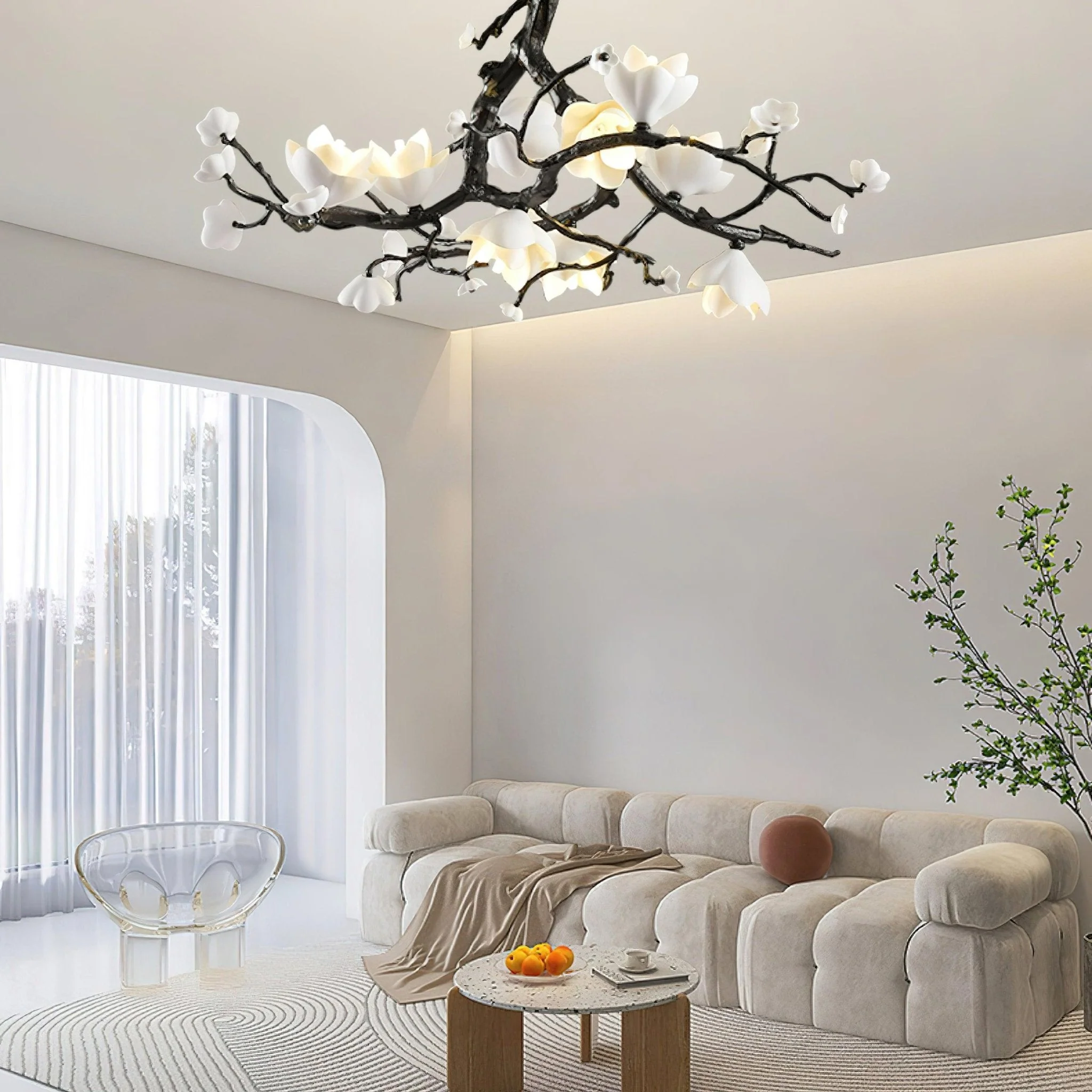 Black Branch Copper Tree Chandelier - Image 10