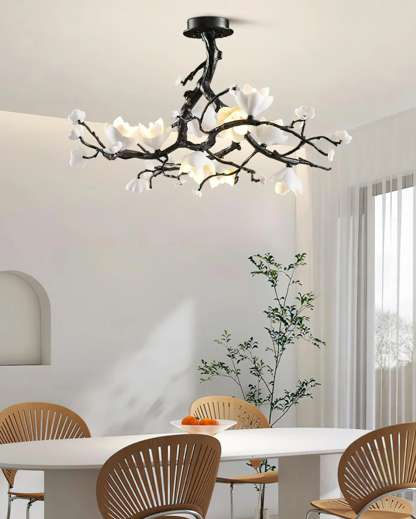 Black Branch Copper Tree Chandelier - Image 11