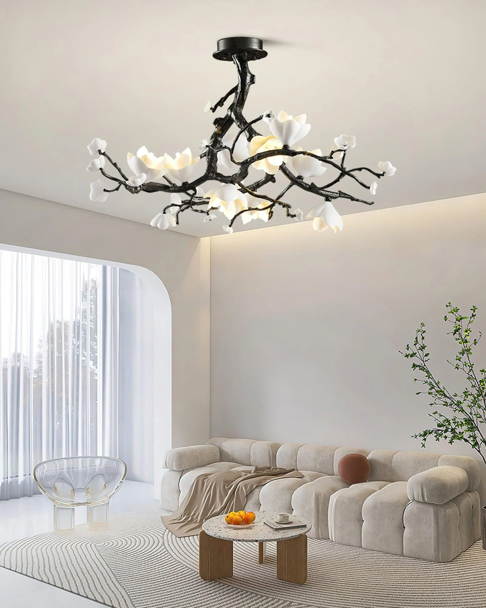 Black Branch Copper Tree Chandelier - Image 12