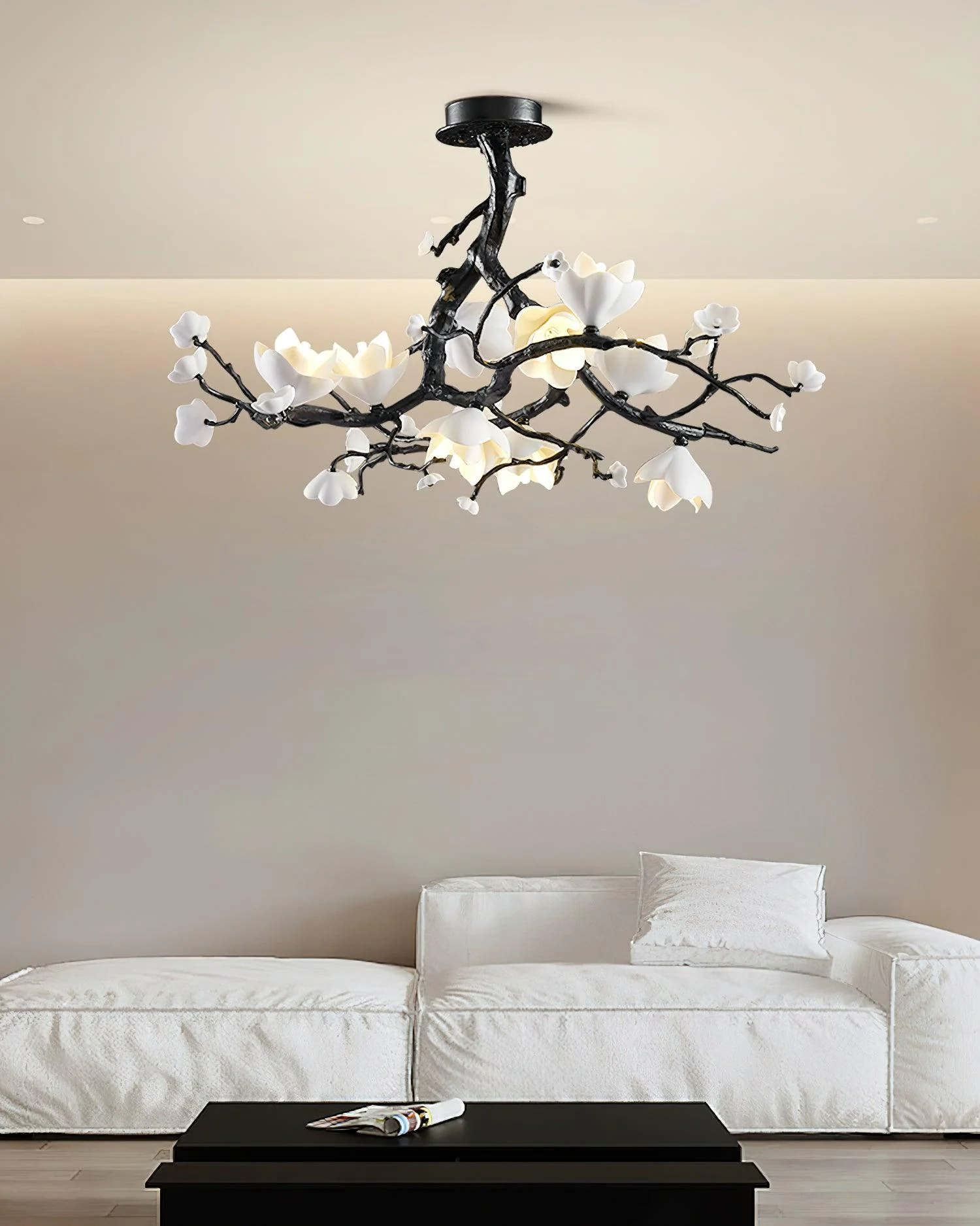 Black Branch Copper Tree Chandelier - Image 14