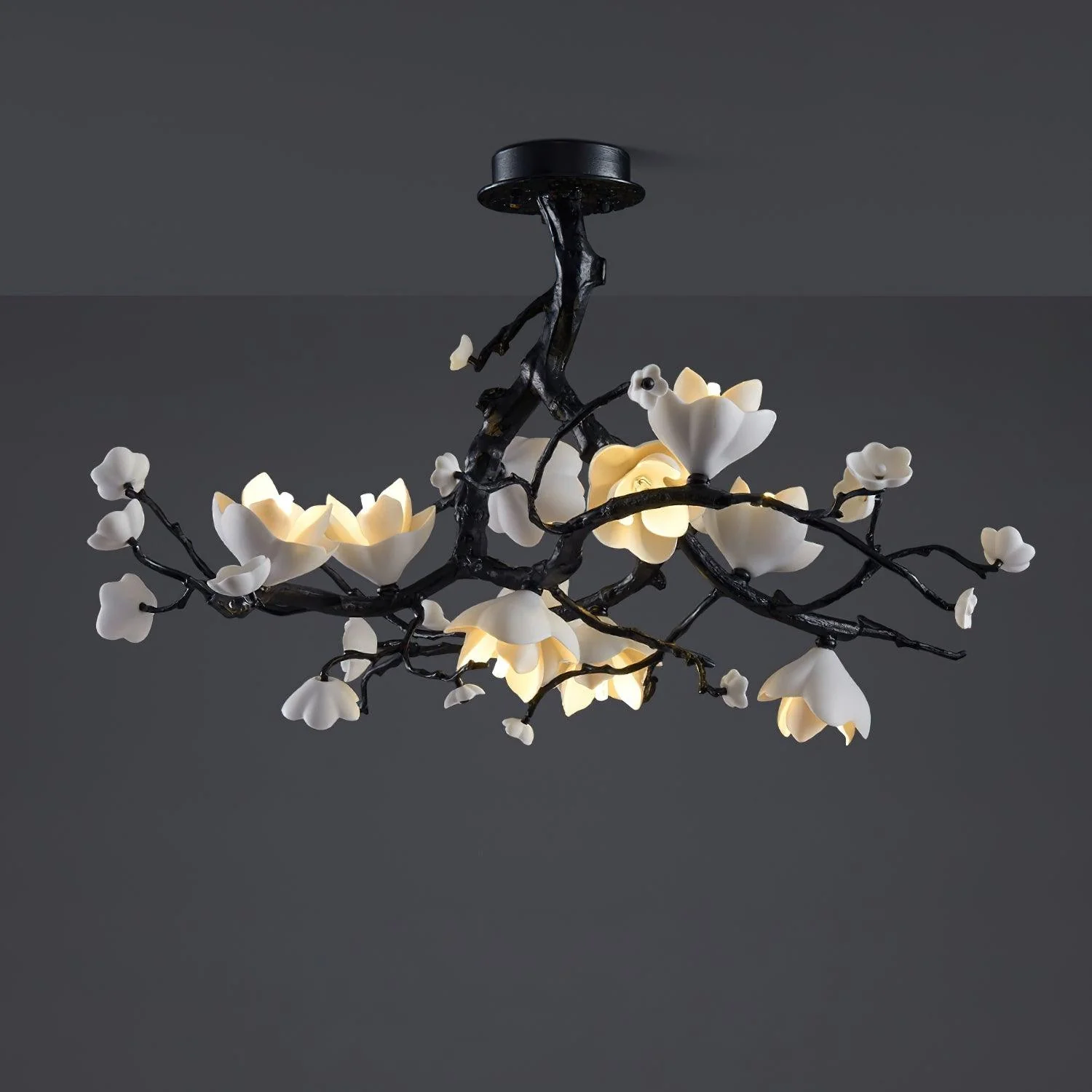 Black Branch Copper Tree Chandelier - Image 2