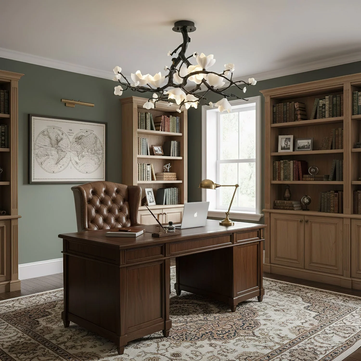 Black Branch Copper Tree Chandelier - Image 4