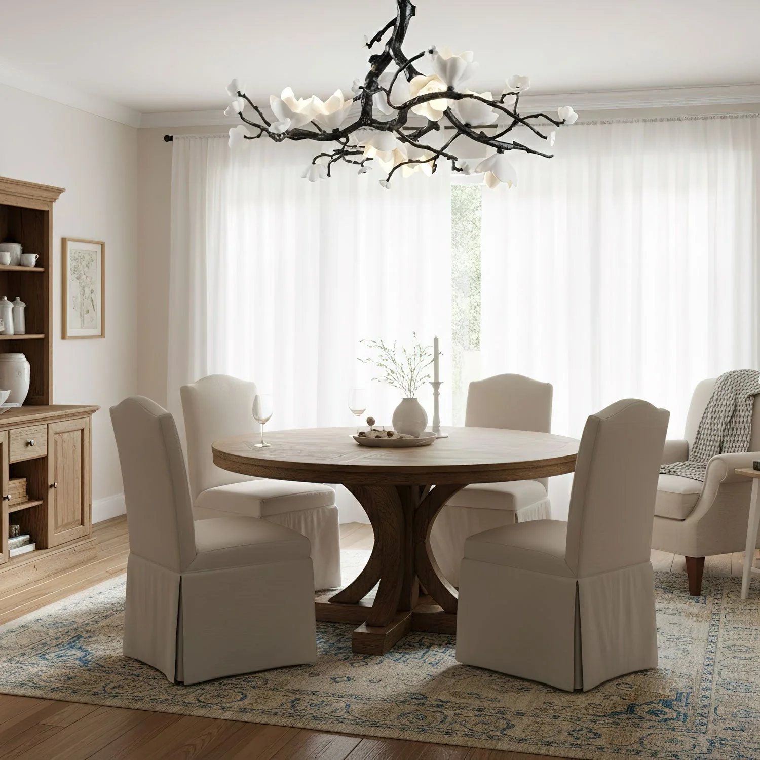 Black Branch Copper Tree Chandelier - Image 6