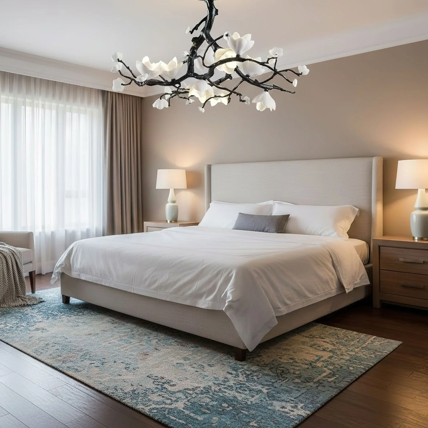 Black Branch Copper Tree Chandelier - Image 7