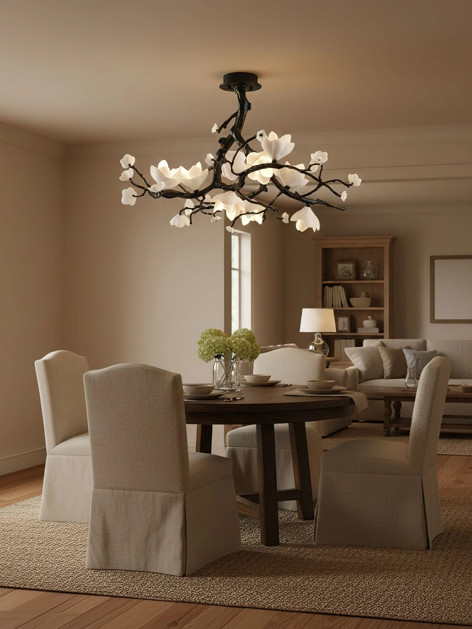Black Branch Copper Tree Chandelier - Image 9
