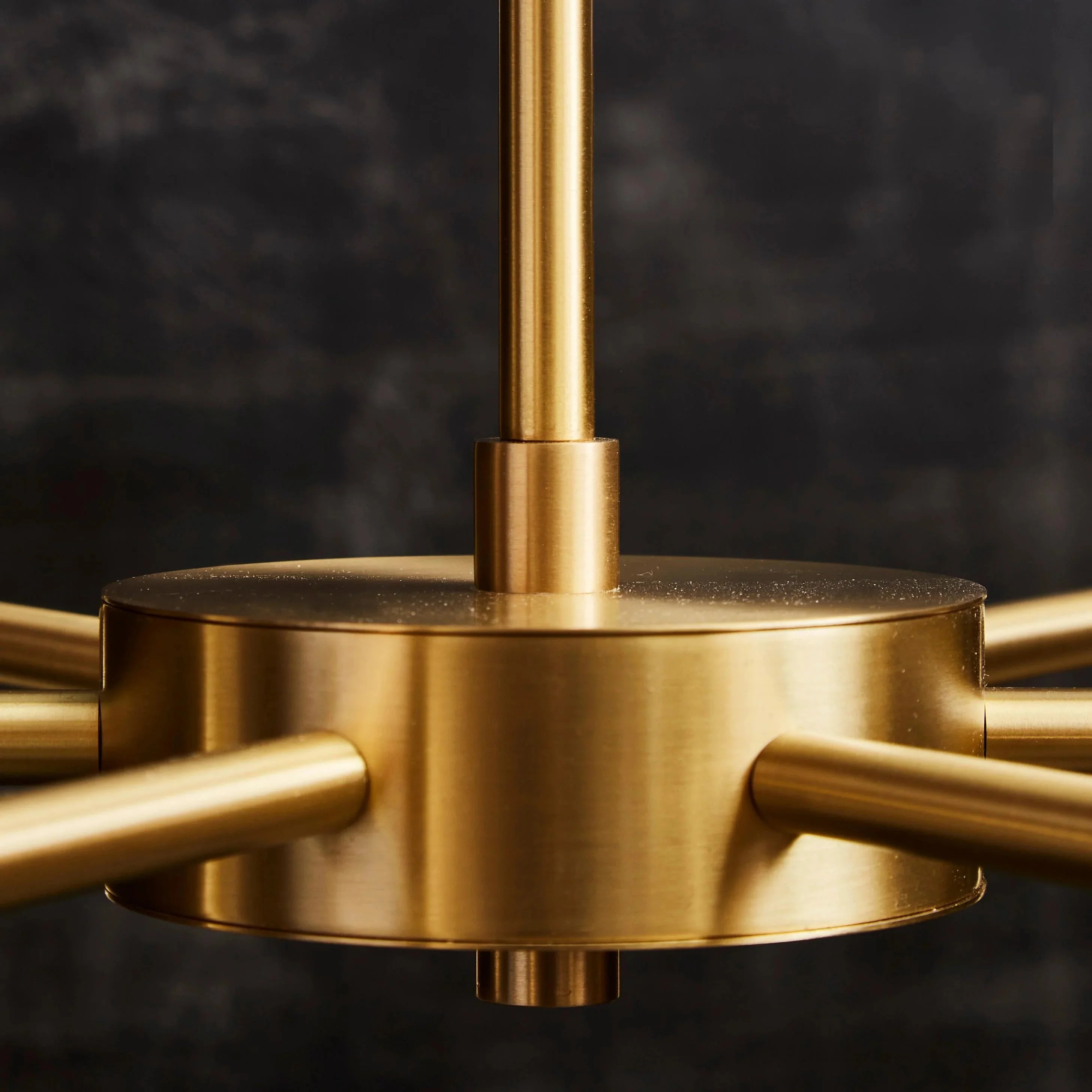 Brass with Alabaster Cones Chandelier - Image 5